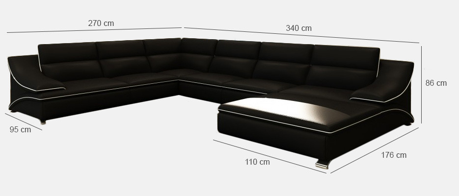 Exclusieve U-vormige leren hoekbank Luxe en elegantie voor uw huis