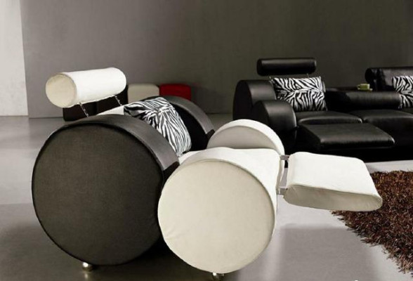 LEDEREN BANKSTEL MET USB LEER GARNITUUR 3+2+1 ZITS BANKSTEL ONTWERP SOFA NIEUW