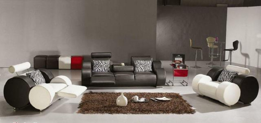 LEDERSOFA LEDERBANK 3+2+1 met USB BEKLEDINGSSET DESIGN SOFA NIEUW SET