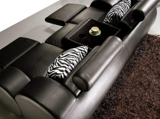 LEDERSOFA LEDERBANK 3+2+1 met USB BEKLEDINGSSET DESIGN SOFA NIEUW SET