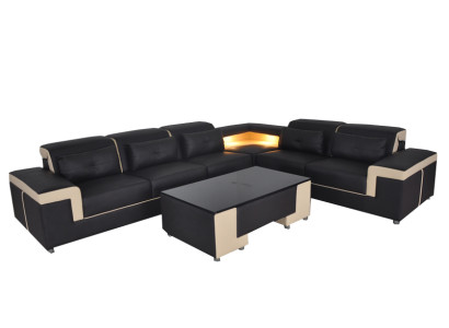 Hoek Lederen Moderne XXL Bank Woonlandschap Banken Banken Bank L Vorm B2021 Tafel