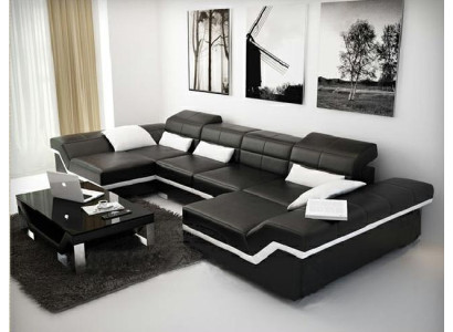 xxl leren bank met USB-hoekbank woonlandschap Big Couch leren meubels bekleding Nieuw  xxl leren bank met USB-hoekbank woonlandschap Big Couch leren meubels bekleding Nieuw