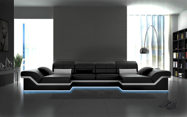 xxl leren bank met USB-hoekbank woonlandschap Big Couch leren meubels bekleding Nieuw  xxl leren bank met USB-hoekbank woonlandschap Big Couch leren meubels bekleding Nieuw