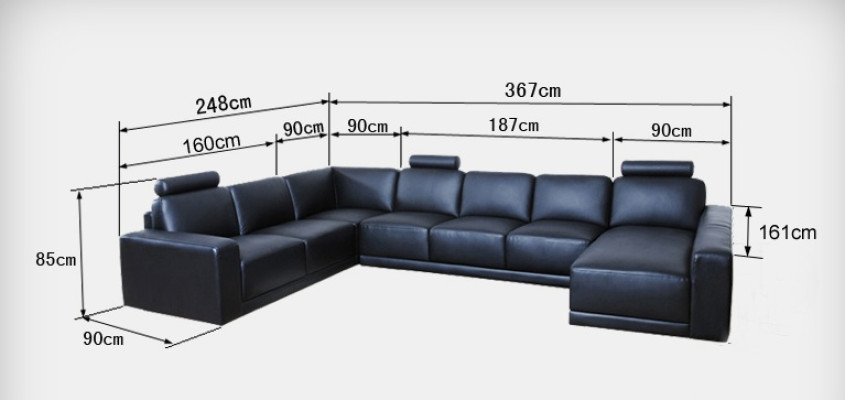 Leren bank Woonlandschap Hoekbank Set Design Moderne Bank U-vorm
