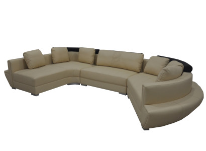 Ronde hoekbank bank gestoffeerd XXL Big round bankstel woonlandschap U-vorm A1137