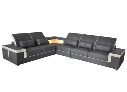 Sofa Hoekbank Bekleding Woonkamer design Hoekbank L-vormige L-vormige bank USB + LED