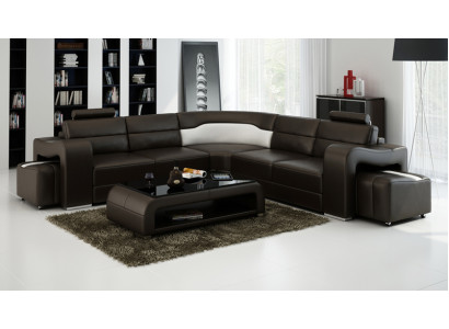 Ledersofa Bank Woongebied Hoekbank Hoekstel Ontwerp Modern Sofa F3008B