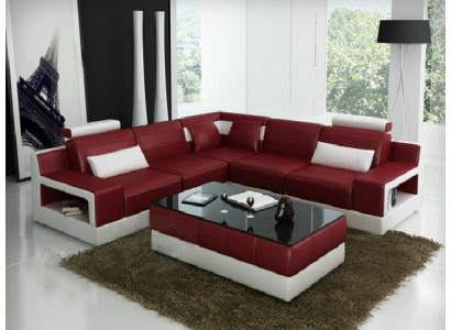 Leren bank hoekbank design bank slaapfunctie set woonlandschap stoffering nieuw Leerbank hoekbank designbank slaapfunctie set woonlandschap bekleding nieuw