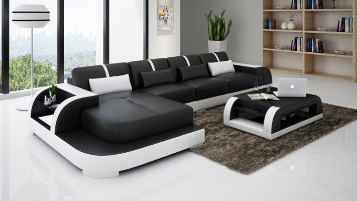 Leren bankstel Bankstel Woonlandschap Hoekbank Hoek Decor Modern Set Ontwerp