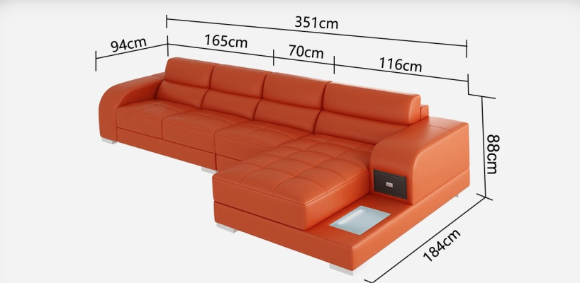 Ledersofa Bank Bank Woonlandschap Hoek Modern Hoekbank Ontwerp Set