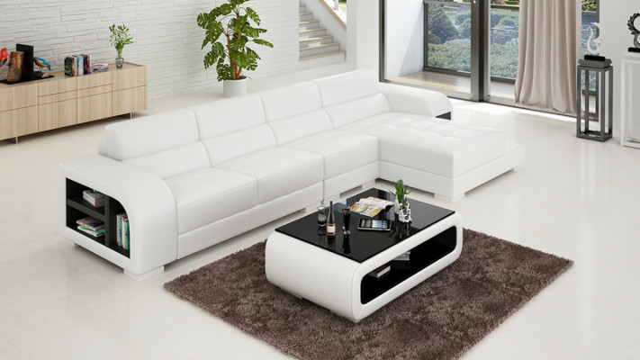 Ledersofa Bank Bank Woonlandschap Hoek Modern Hoekbank Ontwerp Set
