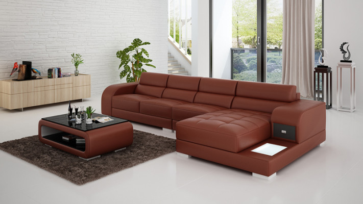 Ledersofa Bank Bank Woonlandschap Hoek Modern Hoekbank Ontwerp Set