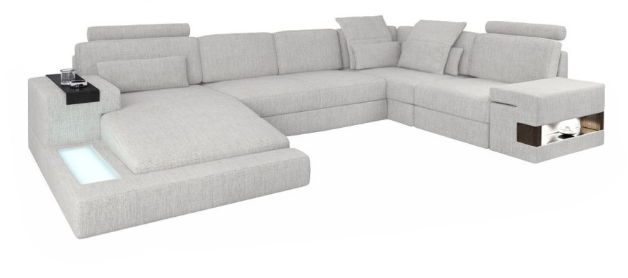 Hoekbank wooneiland bank bank U-vorm gestoffeerde banken textiel design meubels nieuw.