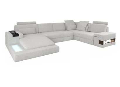 Hoekbank wooneiland bank bank U-vorm gestoffeerde banken textiel design meubels nieuw.