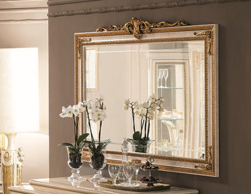 Wandspiegel met houten frame Gouden spiegel Hangspiegel Muurspiegel Woonkamer Nieuw