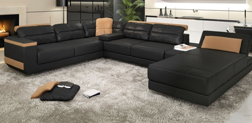 Moderne bankstellen woonlandschap hoekbank stof U-vorm bank ontwerp bekleding textiel hoek
