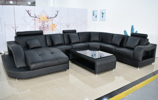 Bank Bank Bekleding Nieuwe Woonlandschap Ontwerp Hoekbank Lederen Bankstellen Sofa's U Vorm