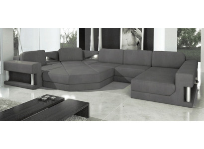 Ontwerp Bank Bekleding Stof Modern Slaap Functie Hoekbank U-vorm Bankstof