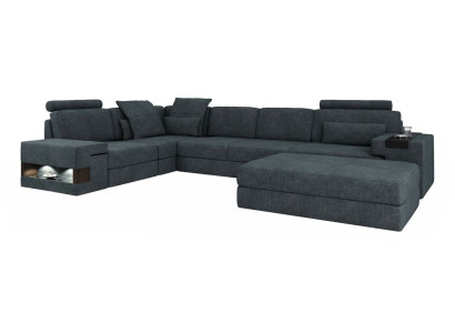 Design bank hoekbank met hocker gestoffeerde meubels woonkamer L-vorm modern luxe