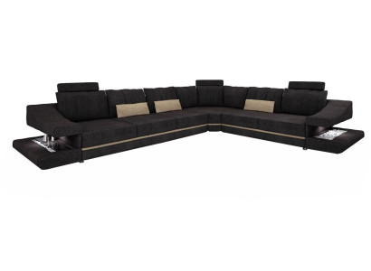 Woonkamer textiel Zwarte bank Bankstel L-vorm Zitschaduw Hoekbank Bank Meubels  Woonkamer textiel Zwarte sofa Bankstel L-vorm Zitzak Hoekbank Bank Meubelen