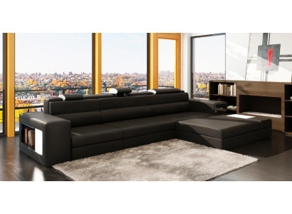 Ontwerpbank Bank Bank USB-bekleding Hoekbankstel Woonlandschap Leren bank LED