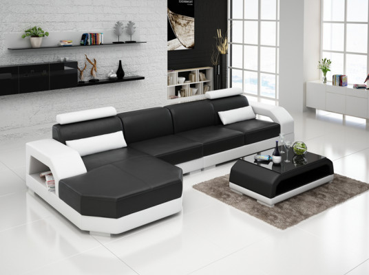 Leren bank Bank Woonlandschap Hoekbank Hoekbank Ontwerp Modern Bankstel G8001C