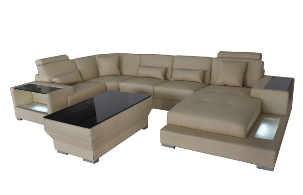 Hoekbank Ontwerp Hoekbank Hoekbank Bank Bank Woonlandschap Bekleding Tafel USB