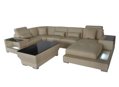 Hoekbank Ontwerp Hoekbank Hoekbank Bank Bank Woonlandschap Bekleding Tafel USB