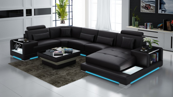 Hoekbank Ontwerp Hoekbank Hoekbank Bank Bank Woonlandschap Bekleding Tafel USB
