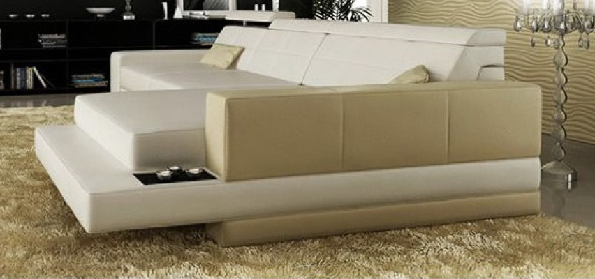 Hoekbank Bank Beklede woonlandschap Hoek hoek Lederen Bank Zwart L-vorm