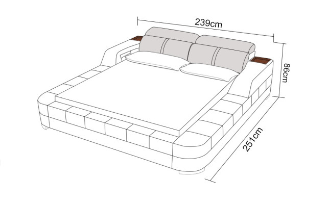 Luxe waterbed dubbel multifunctioneel bed gestoffeerd + USB waterbedden 180x200