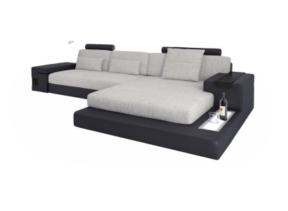 Stof L-vormbank woonkamer hoekbank modern design textiel grote bank modern