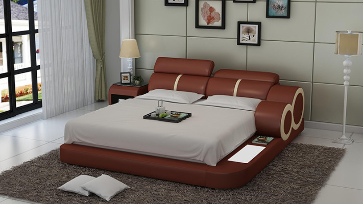 Waterbed Hotel Tweepersoonsbedden Compleet leren bed Bed met USB