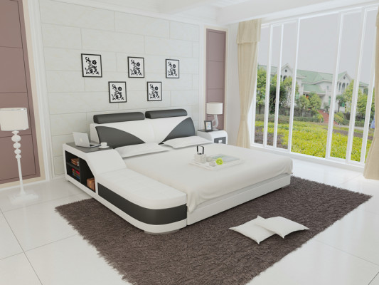 Waterbed Hotel Double Bed Complete Leather Bed, Bed Upholstered Water + USB