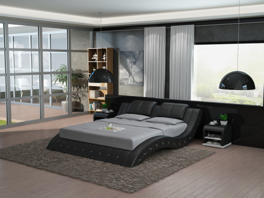 Waterbed dubbel bed bedden compleet lederen bed gestoffeerd water LB8824B.