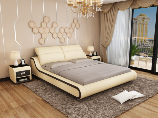 Waterbed hotel tweepersoonsbedden met USB compleet lederen bed gestoffeerd waterbed
