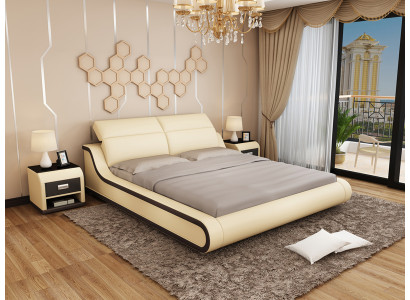 Waterbed hotel tweepersoonsbedden met USB compleet lederen bed gestoffeerd waterbed