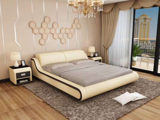 Waterbed hotel tweepersoonsbedden met USB compleet lederen bed gestoffeerd waterbed