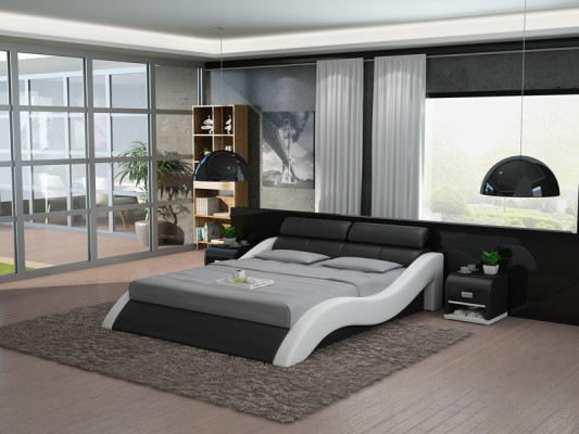 Waterbed Hotel tweepersoonsbedden met USB Compleet lederen waterbedbekleding