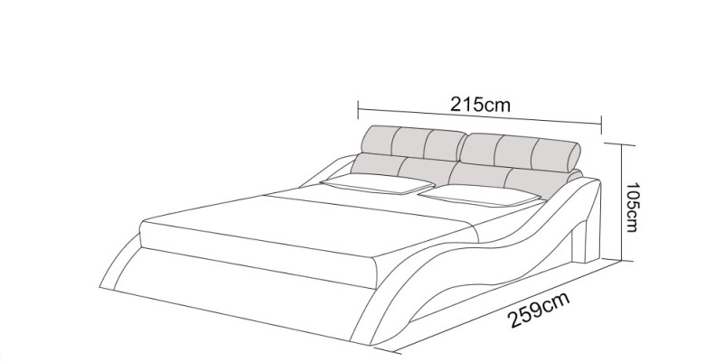 Waterbed Hotel tweepersoonsbedden met USB Compleet lederen waterbedbekleding