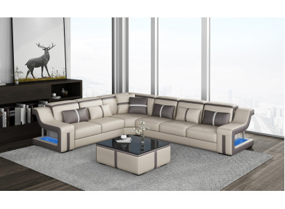 XXL Hoekbank Bank met USB-hoek Woonkamerbank Bank Tafel Beklede Stoel Leder  XXL Hoekbank Bank met USB-hoek Woonkamerbank Bank Tafel Beklede Stoel Leer