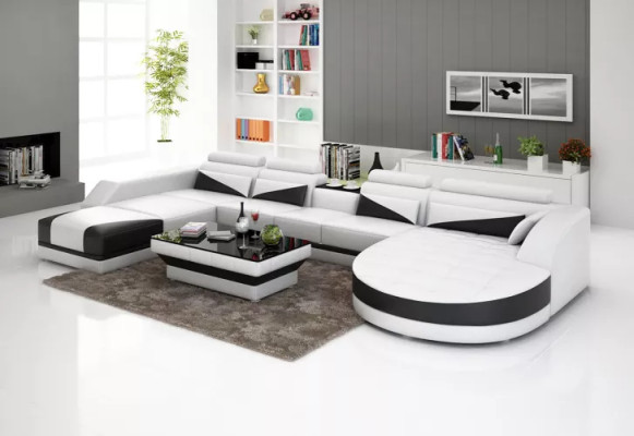 Eckbank Sofa Kussen Hoekgroep Woonlandschap Leren bank Banken Banken 2dlg.