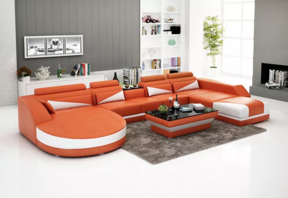 Eckbank Sofa Kussen Hoekgroep Woonlandschap Leren bank Banken Banken 2dlg.