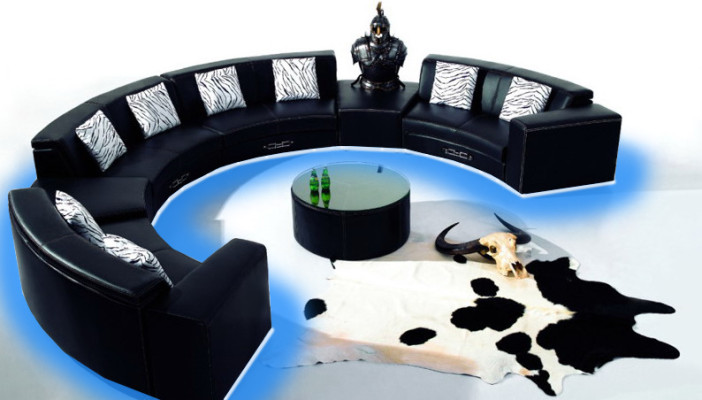 Ronde bank met USB bank Grote XXL woonlandschap Hoekbank Ronde Bank Hoekbekleding