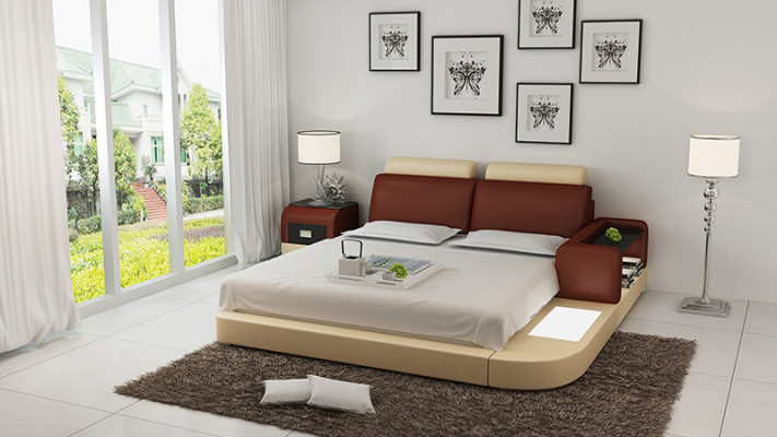 Waterbed Hotel Dubbel Bed Bedden Compleet Lederen Bed Gestoffeerd Bed Water LB8804
