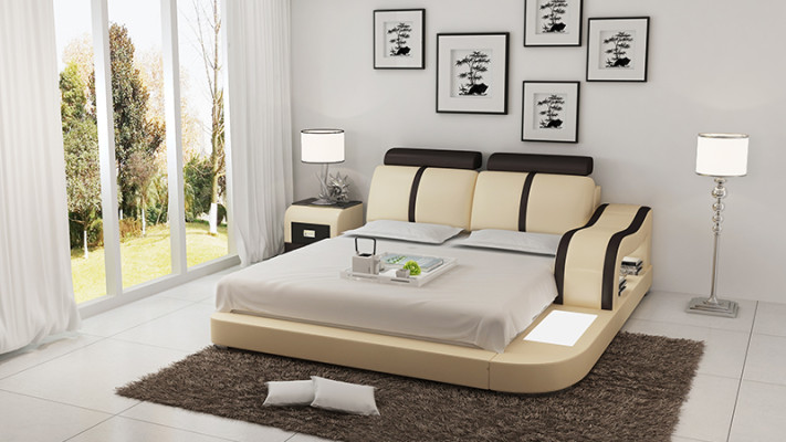 Waterbed Hotel Tweepersoonsbed Complete leren bed Boxspring Water LB8811