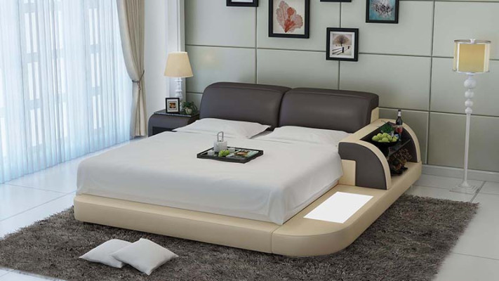 Wasserbett Hotel Dubbel Bed Bedden Compleet Leren Bed Gestoffeerd Water LB8812