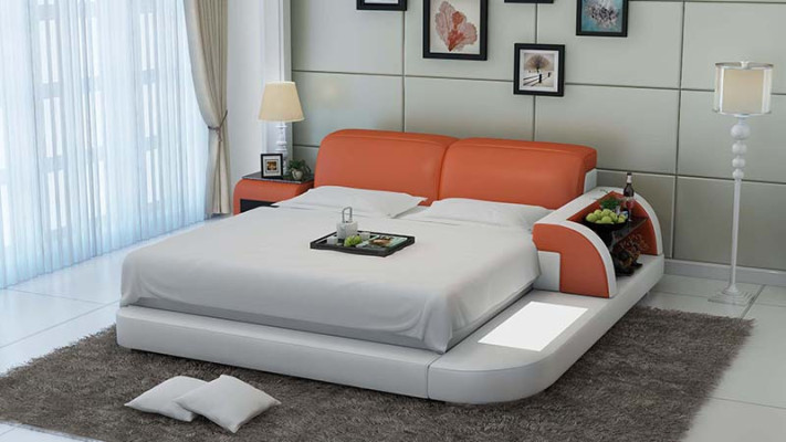 Wasserbett Hotel Dubbel Bed Bedden Compleet Leren Bed Gestoffeerd Water LB8812