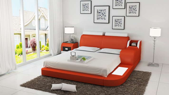 Waterbed Hotel Dubbel Bed Bedden Compleet Leren Bed Gestoffeerd Bed Water LB8813