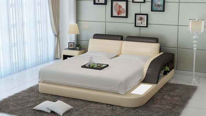 Waterbed Hotel dubbel bed bedden Complete leren bed gestoffeerd bed water LB8814